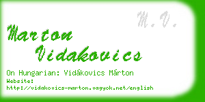 marton vidakovics business card