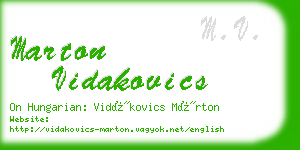 marton vidakovics business card